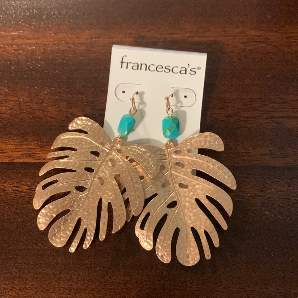 Francesca’s, Earrings, Hammered, Turquoise.